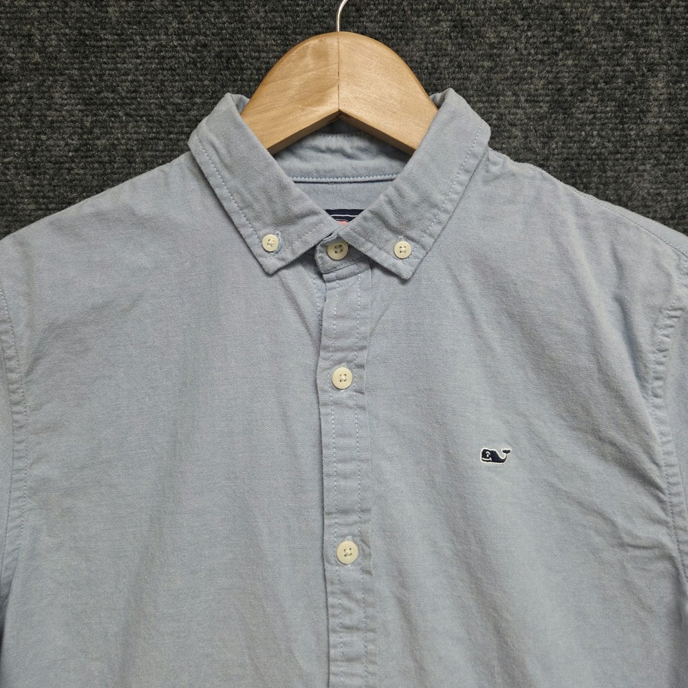 Vineyard Vines Shirt Boy Medium Blue Whale Shirt Long Sleeve Button Down Preppy